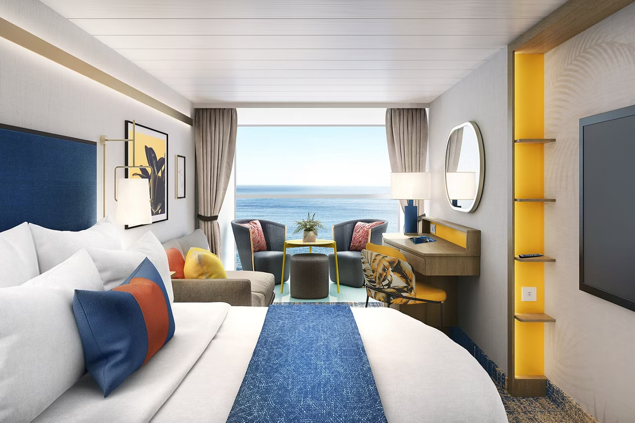 家庭無邊海景陽台，這些寬敞的房間是孩子的夢想，獨立的隱蔽雙層凹室為他們提供了自己的床，配有專用電視，還有放鬆的空間。