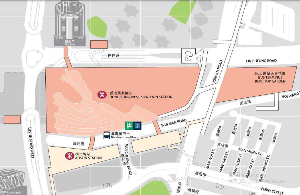 西九龍站非專營巴士位置
